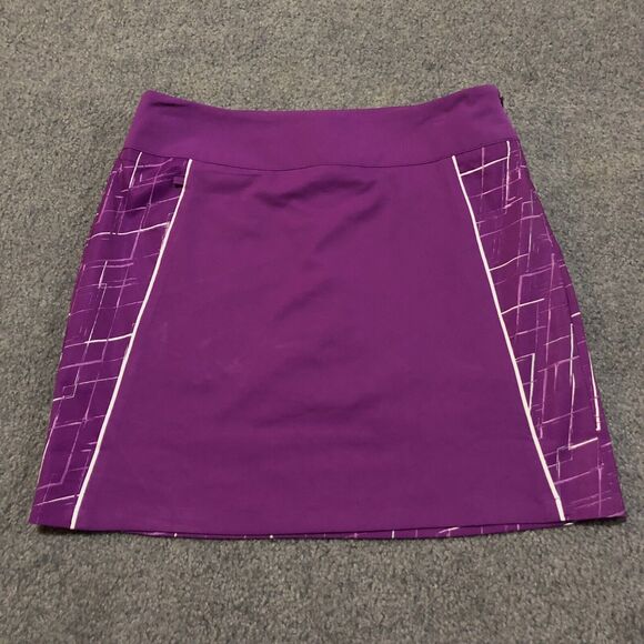 Adidas Golf Skort 2 ClimaCool Purple White Back Pocket Side Zip - Picture 12 of 12